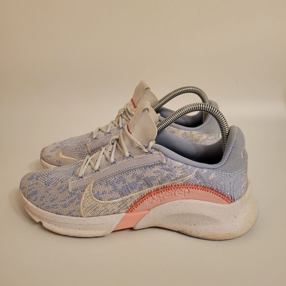 Nike SuperRep Go 3 Flyknit Next Nature Workout Shoes Womens Size 9 Blue Low Top - Picture 4 of 8